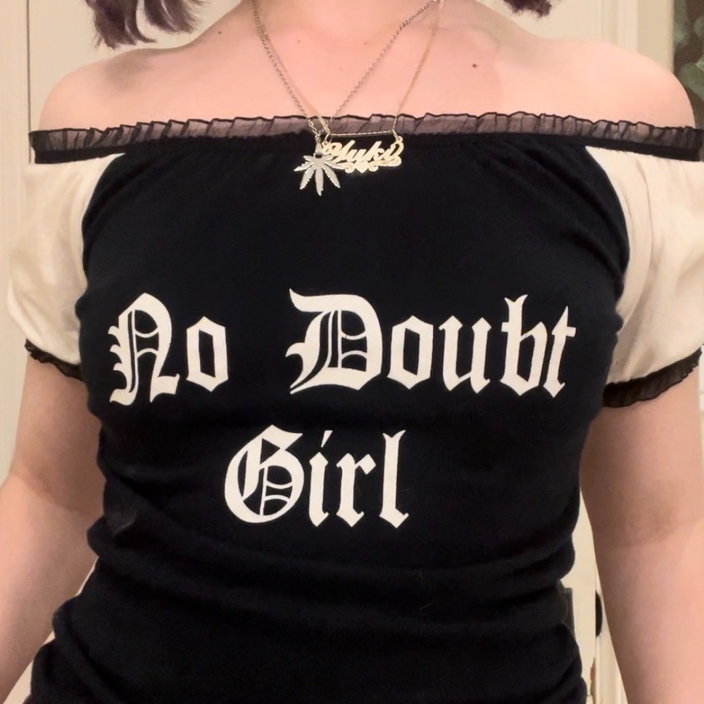 90s graphic milkmaid top